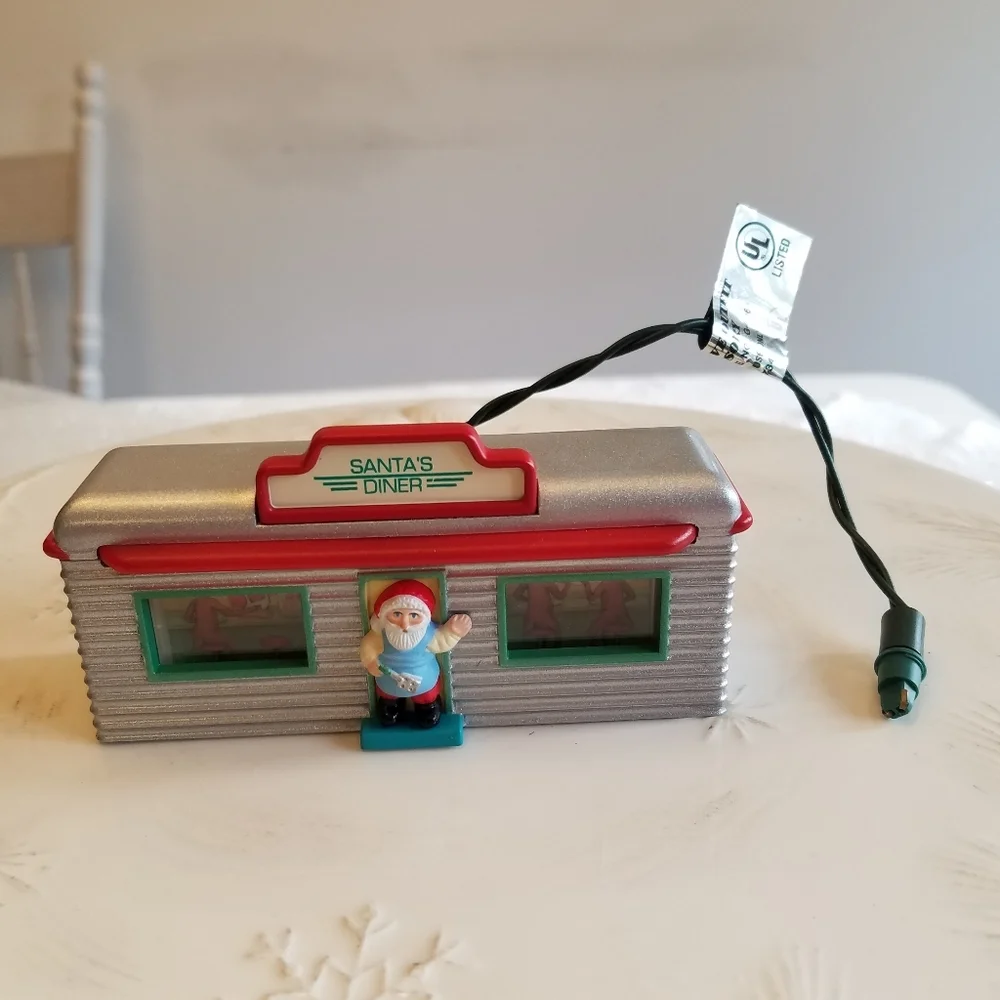 Santa's Diner 1995 Hanging Lighted Ornament Christmas Holiday